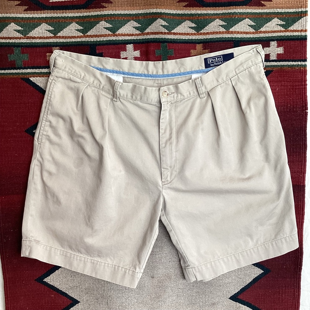 Vintage Polo by Ralph Lauren pleated khaki shorts size 40